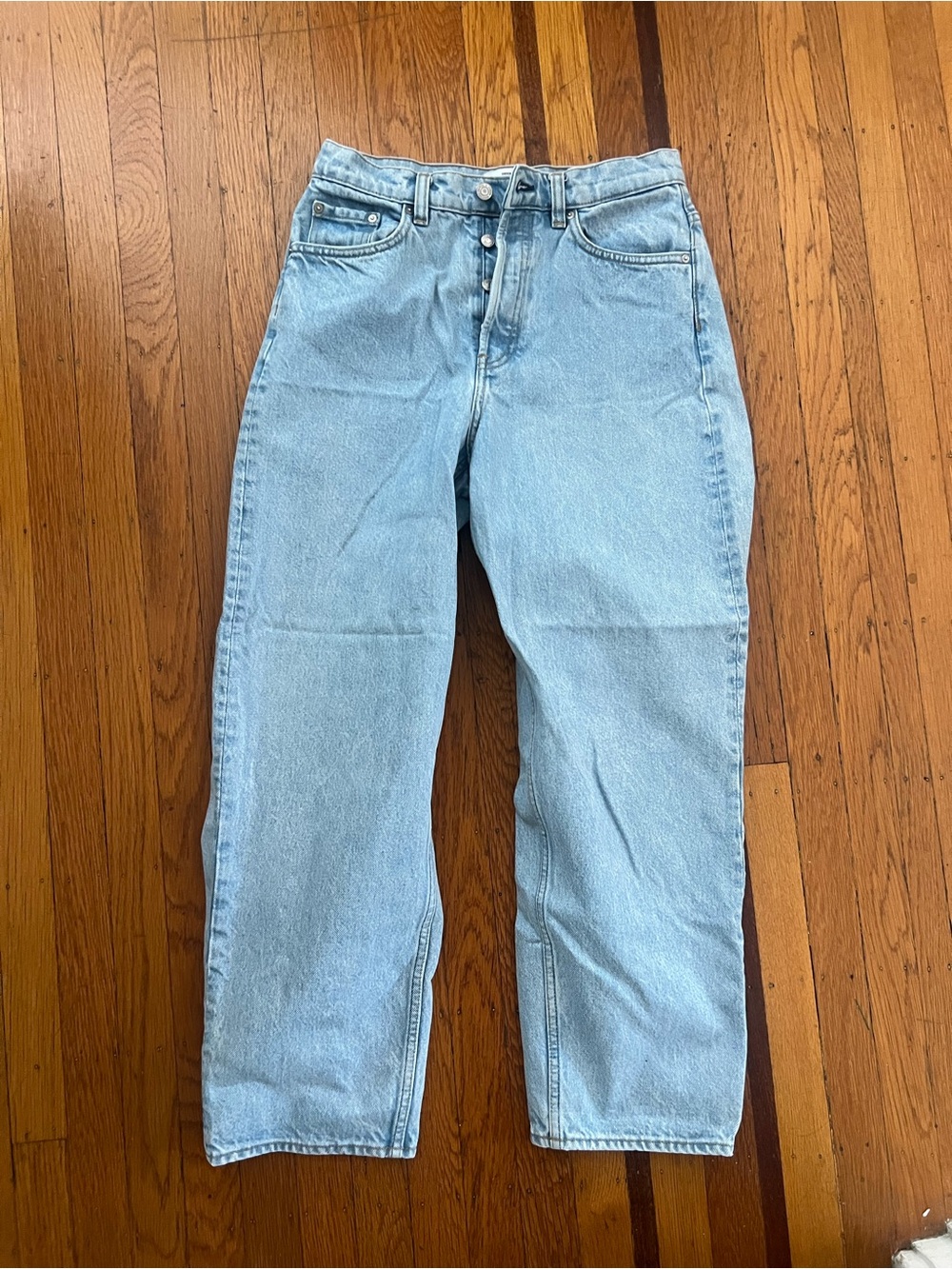 & Other Stories Major cut cropped high rise jeans denim 28 light wash EUC
